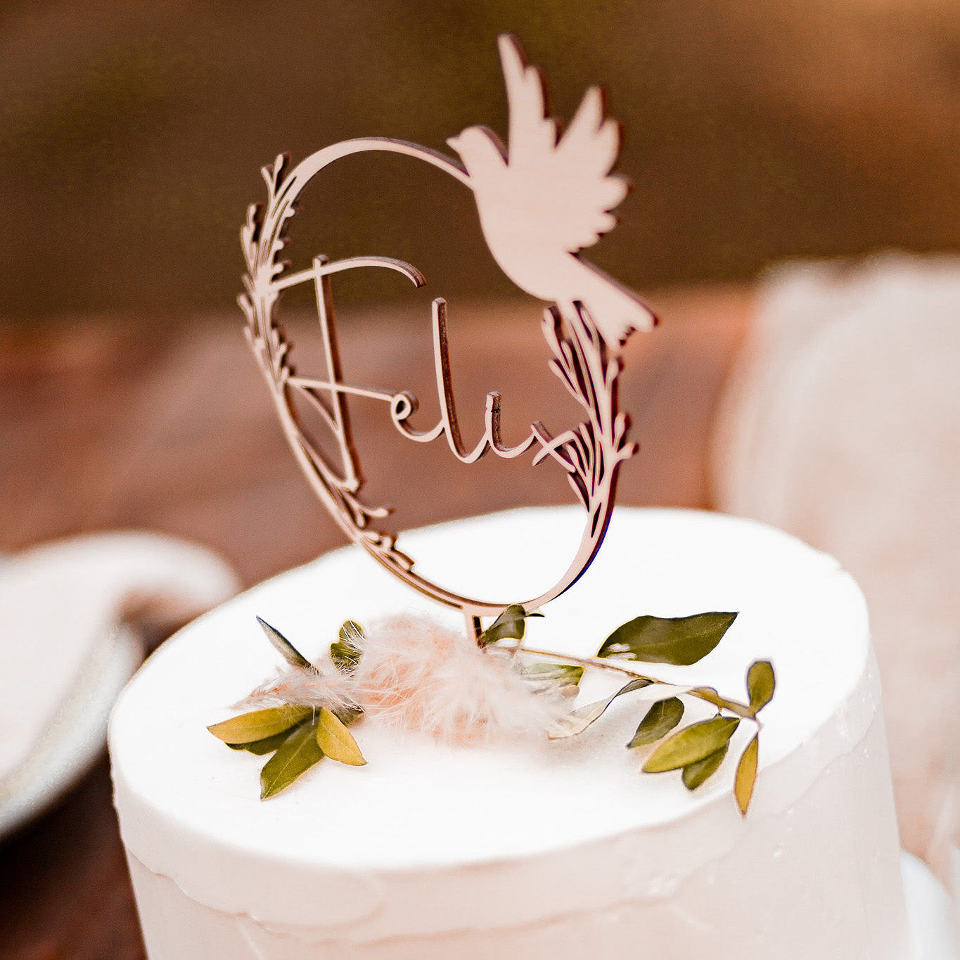 Cake Topper Taube modern Lavendel