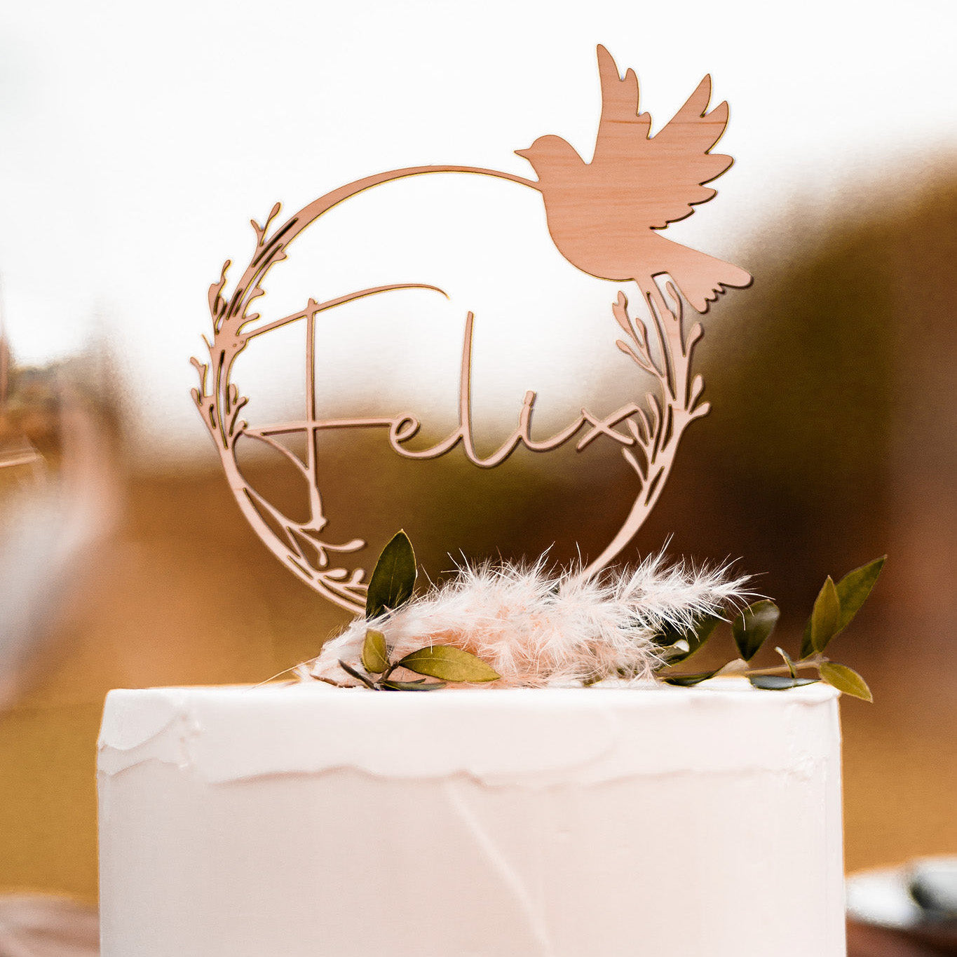 Cake Topper Taube modern Lavendel