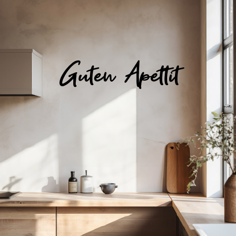 Schriftzug guten Appetit für die Küche oder Esszimmer in 3d aus Holz oder Acryl