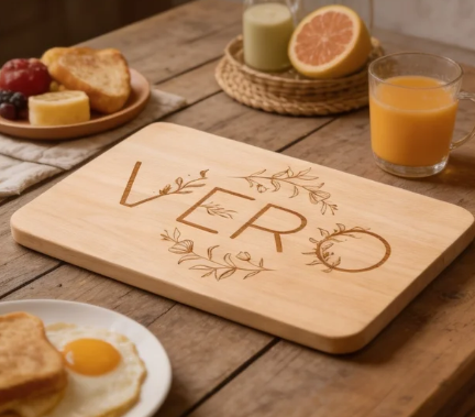 Florales Frühstücksbrett personalisierbar