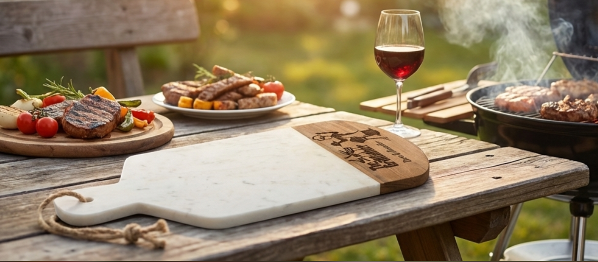 Marmor Brett „The Grillfather" I personalisierbar
