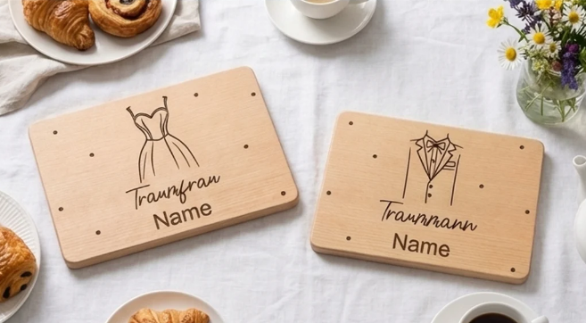 Hochzeit Outfit Brettchen I personalisierbar