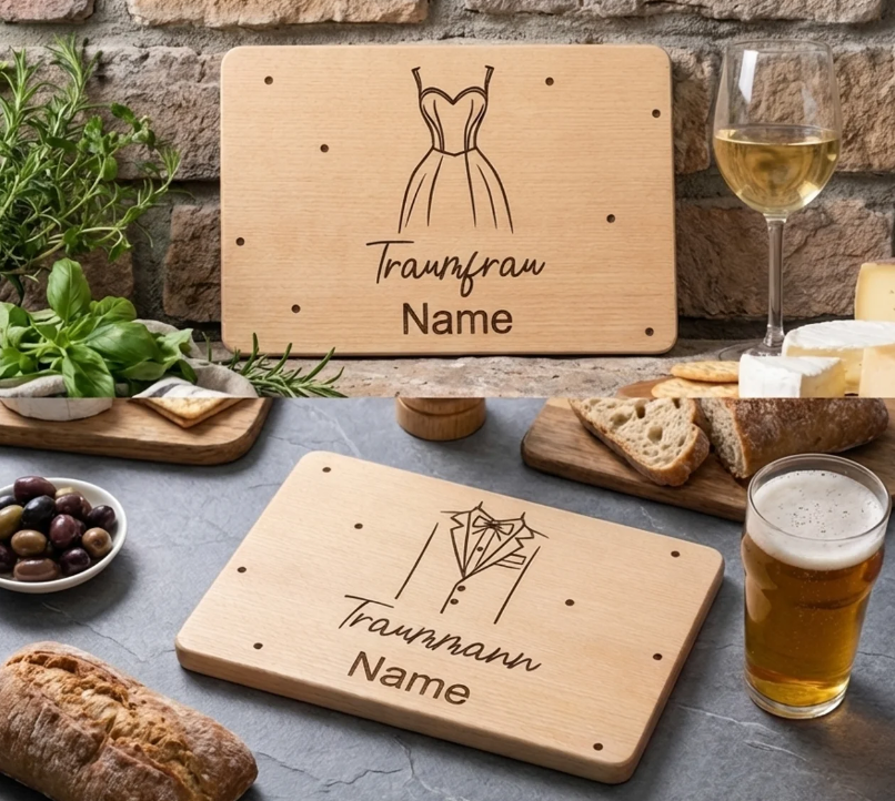 Hochzeit Outfit Brettchen I personalisierbar