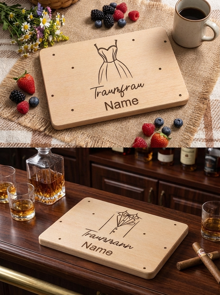 Hochzeit Outfit Brettchen I personalisierbar