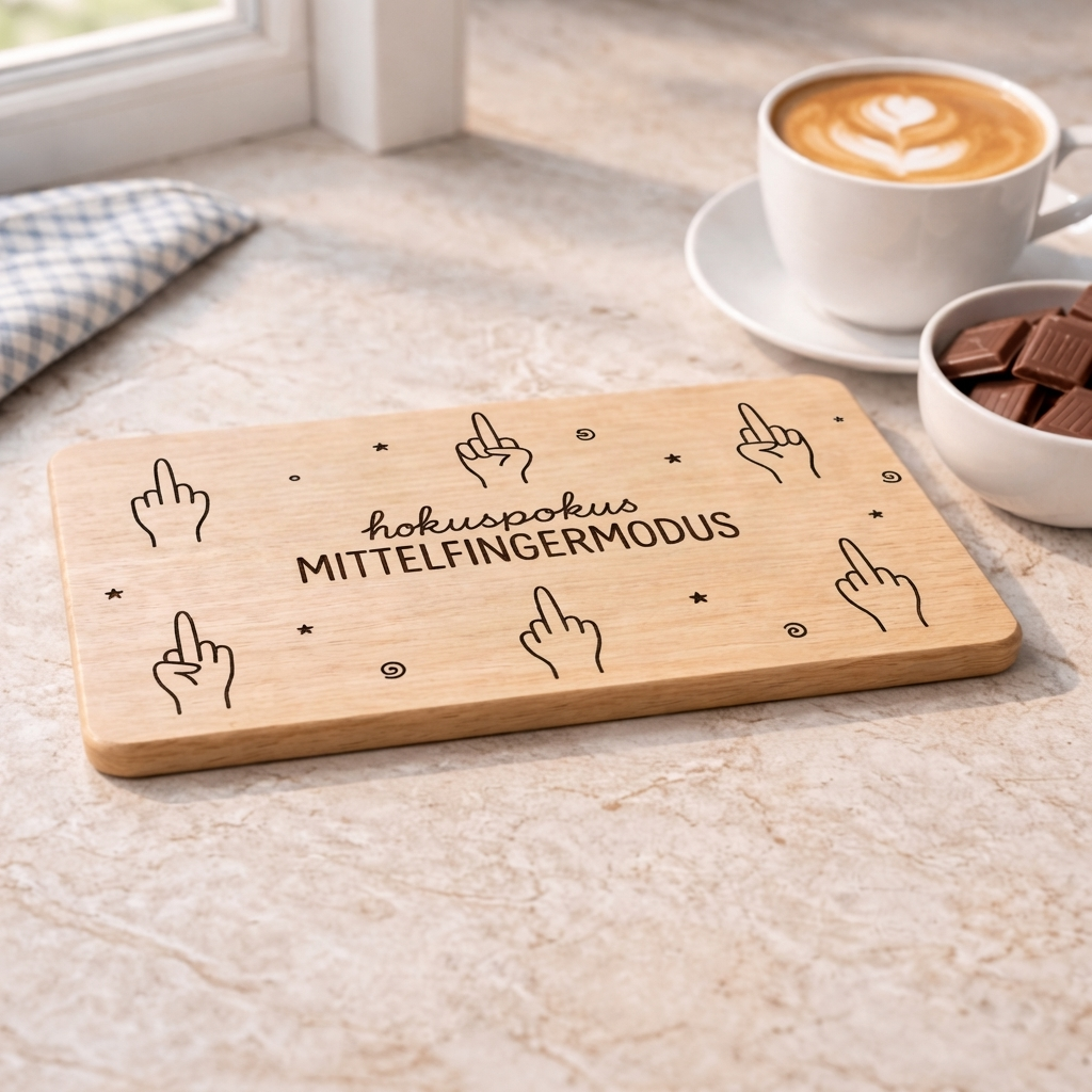 Holzbrettchen „hokuspokus MITTELFINGERMODUS“
