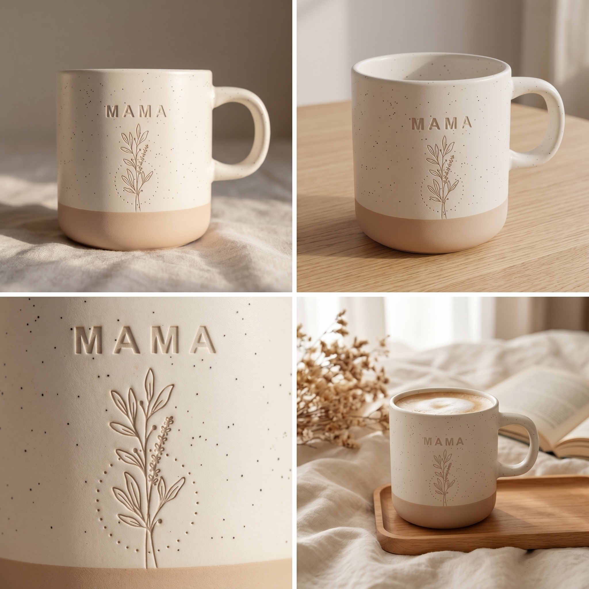 Mama Tasse | Liebevolles Geschenk zum Muttertag | Keramiktasse mit zartem Design & „MAMA“ Schriftzug