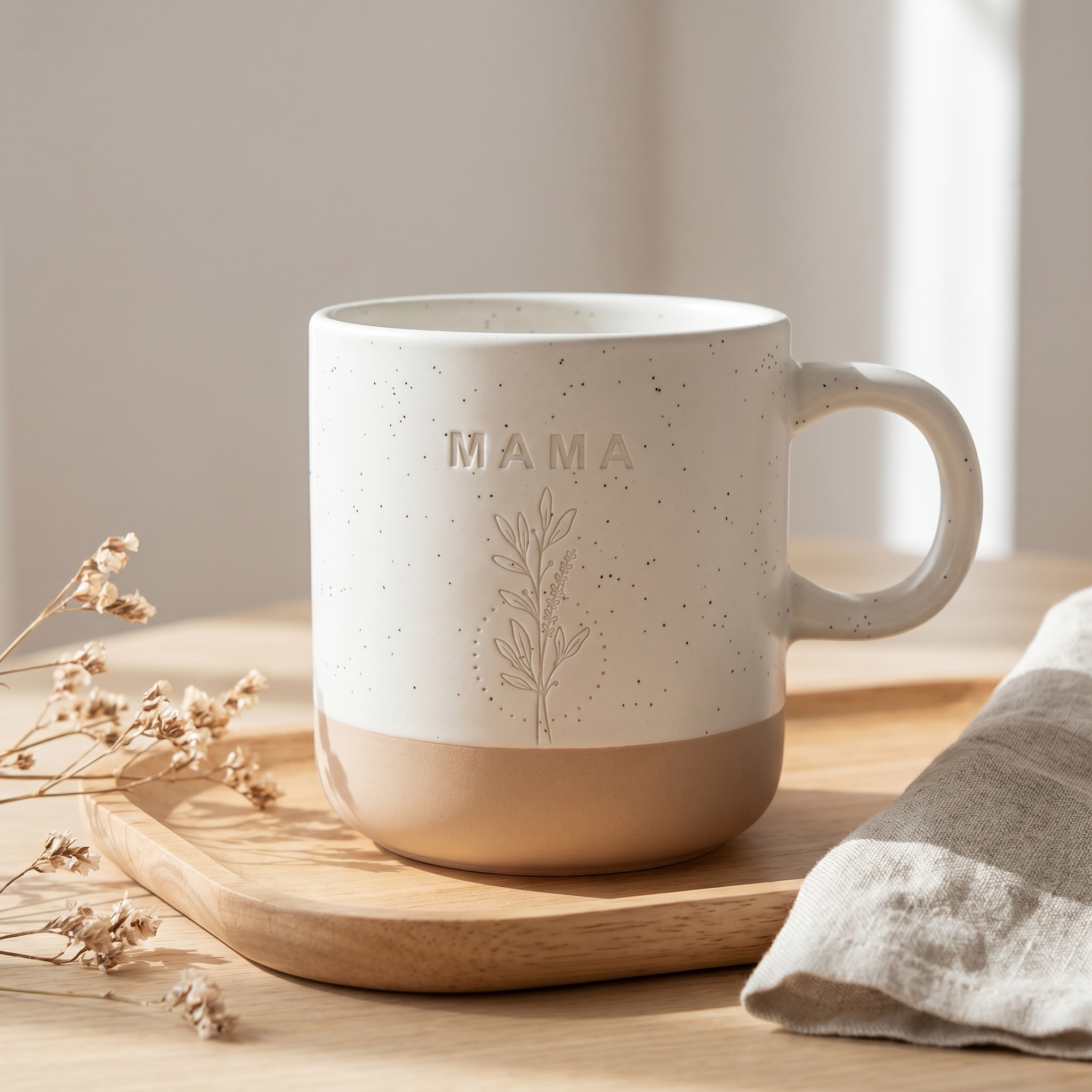 Mama Tasse | Liebevolles Geschenk zum Muttertag | Keramiktasse mit zartem Design & „MAMA“ Schriftzug