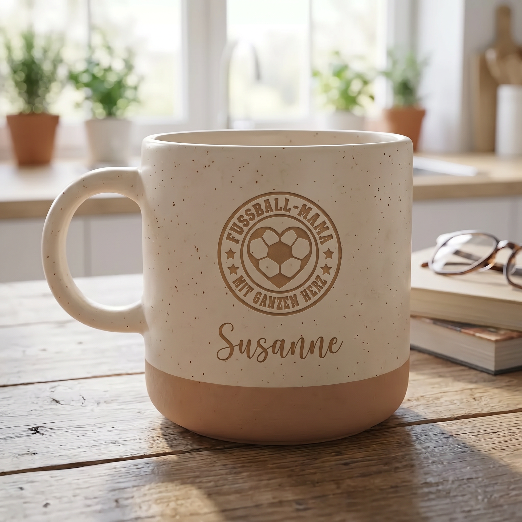 Fußball Tasse | "Fußball Mama & Papa - mit ganzem Herzen"