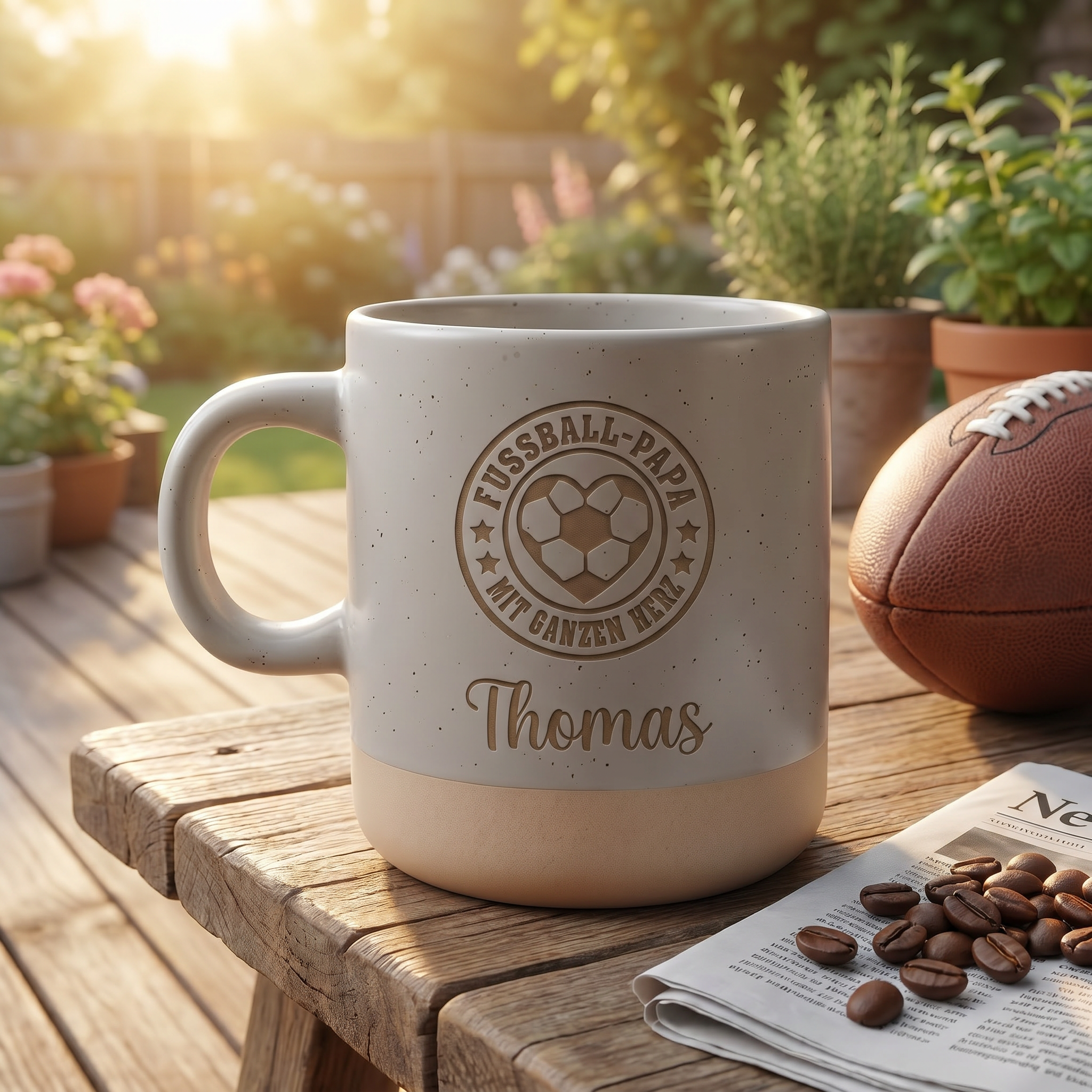 Fußball Tasse | "Fußball Mama & Papa - mit ganzem Herzen"
