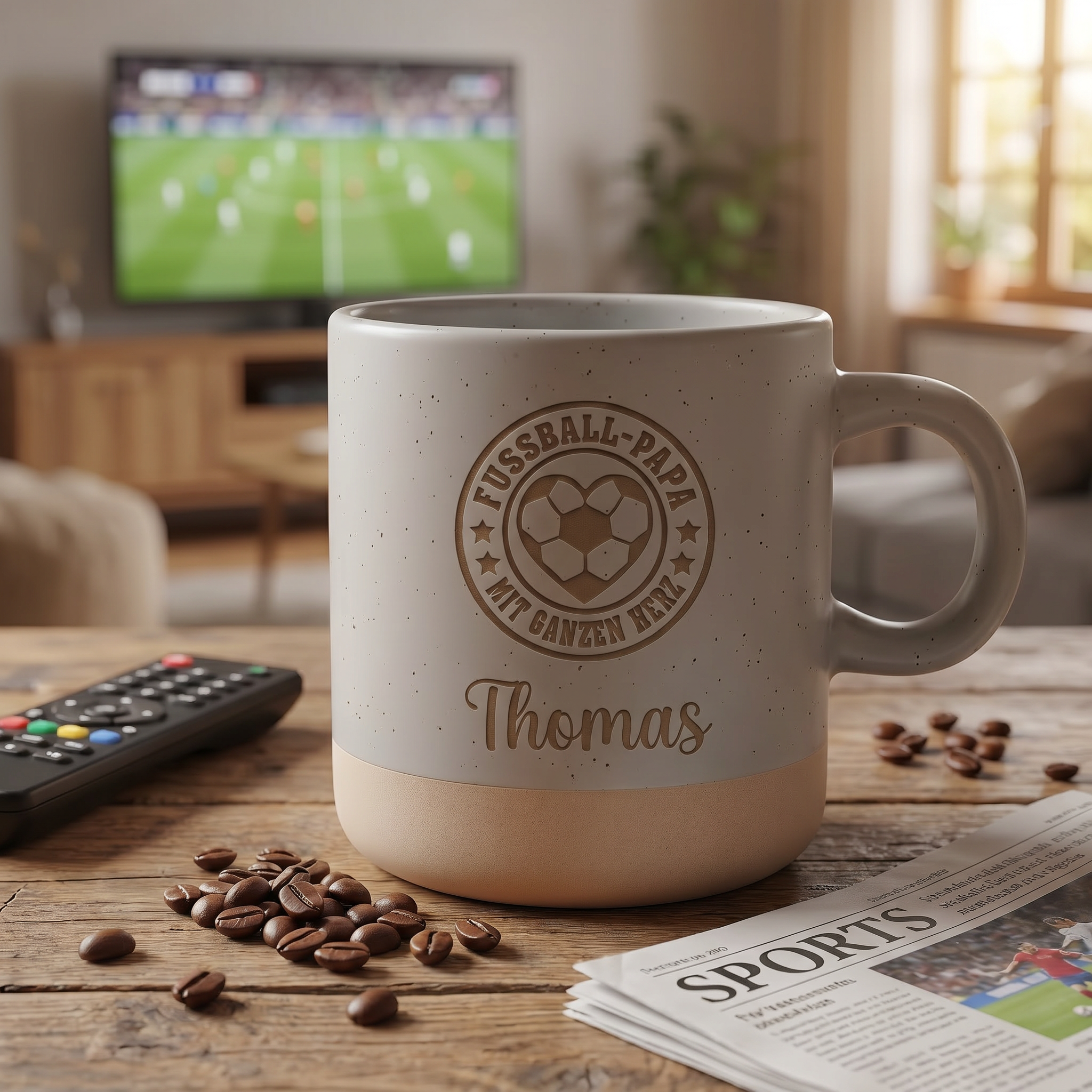 Fußball Tasse | "Fußball Mama & Papa - mit ganzem Herzen"