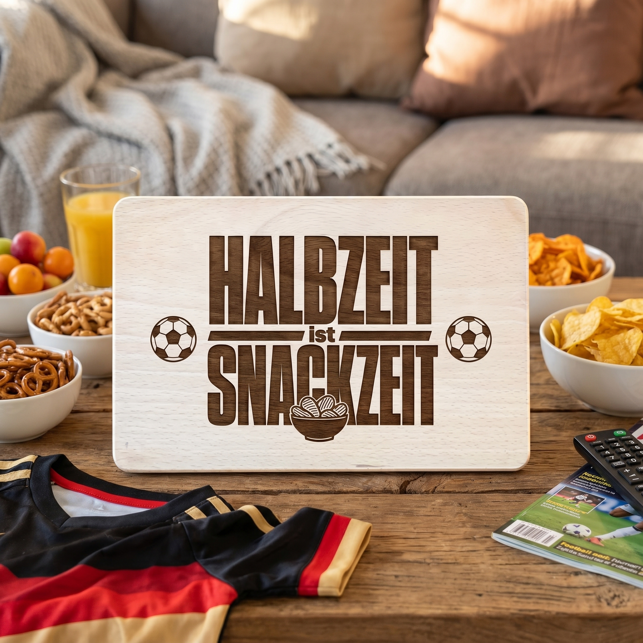 „HALBZEIT ist SNACKZEIT“ Holzbrett
