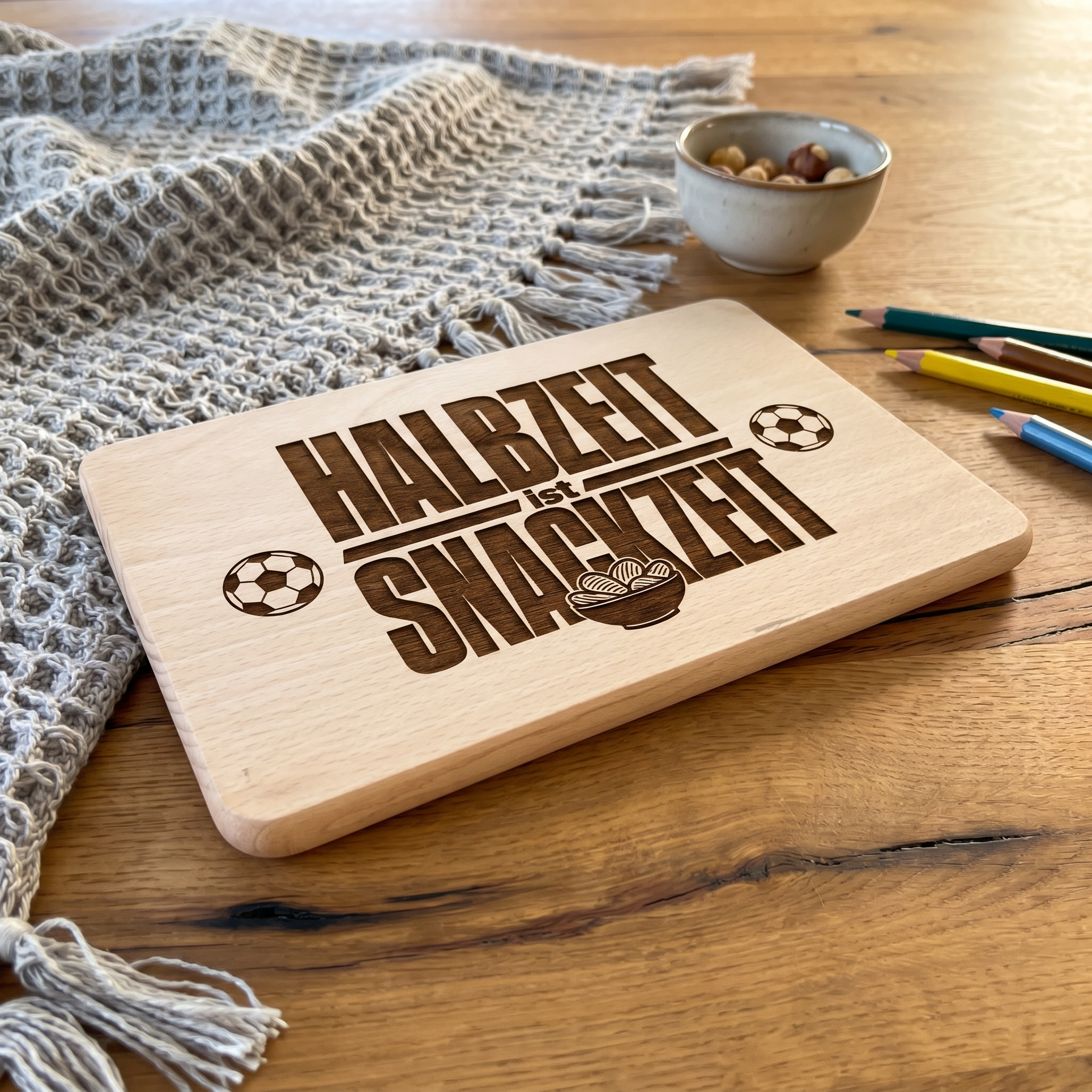 „HALBZEIT ist SNACKZEIT“ Holzbrett