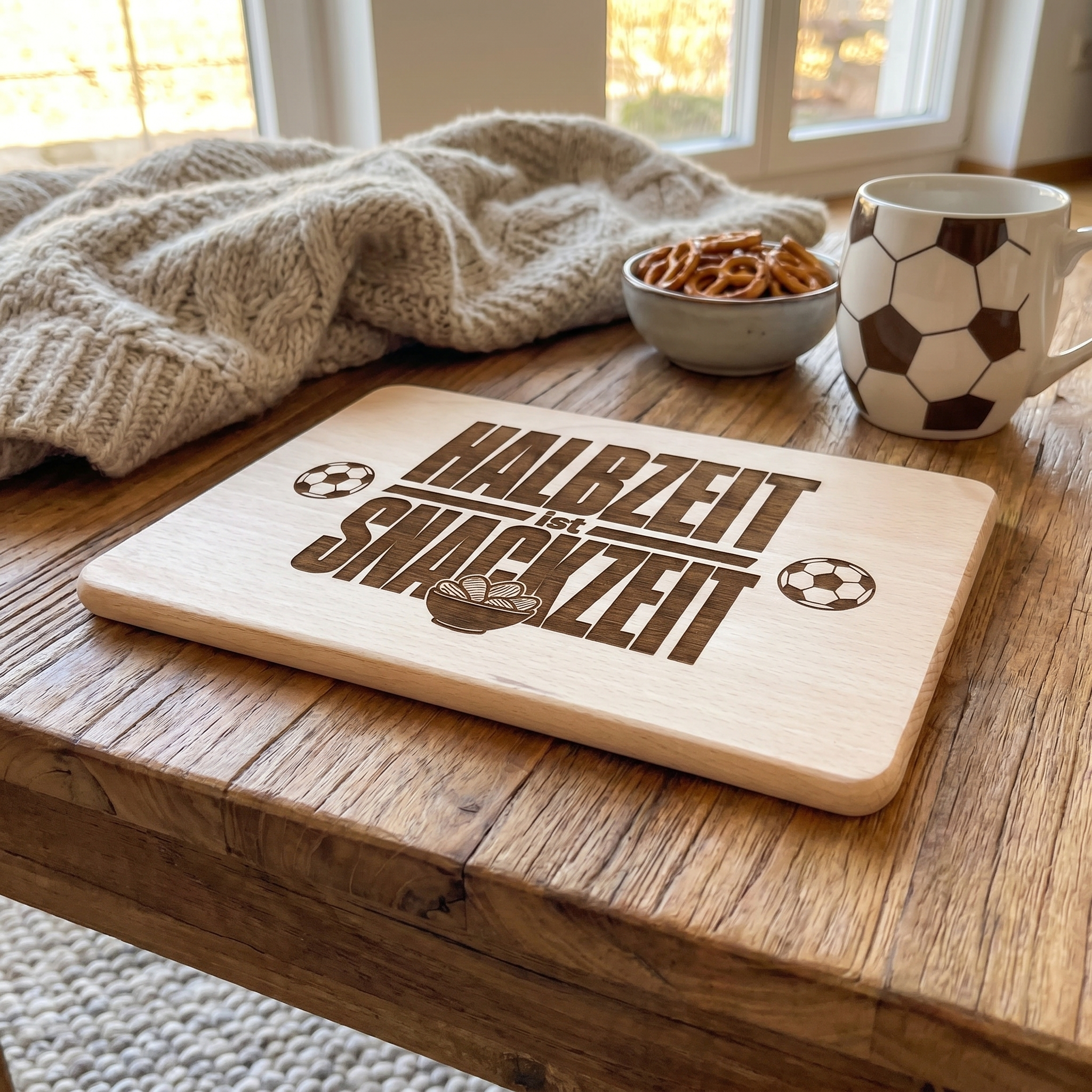 „HALBZEIT ist SNACKZEIT“ Holzbrett