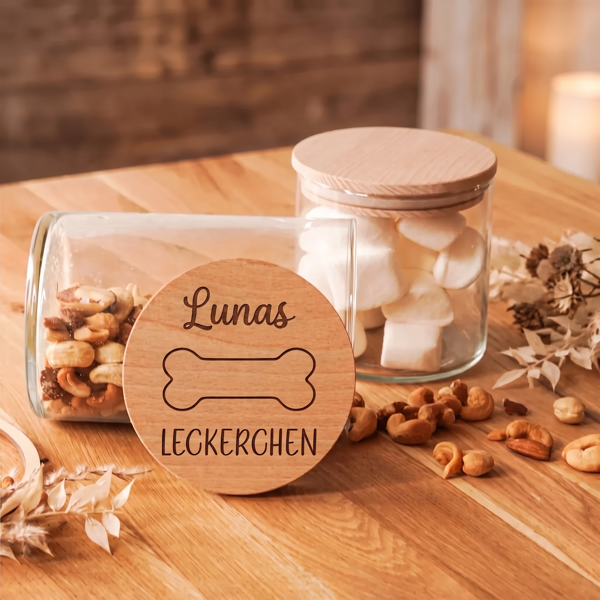 personalisierte Hunde Leckerli Gläser