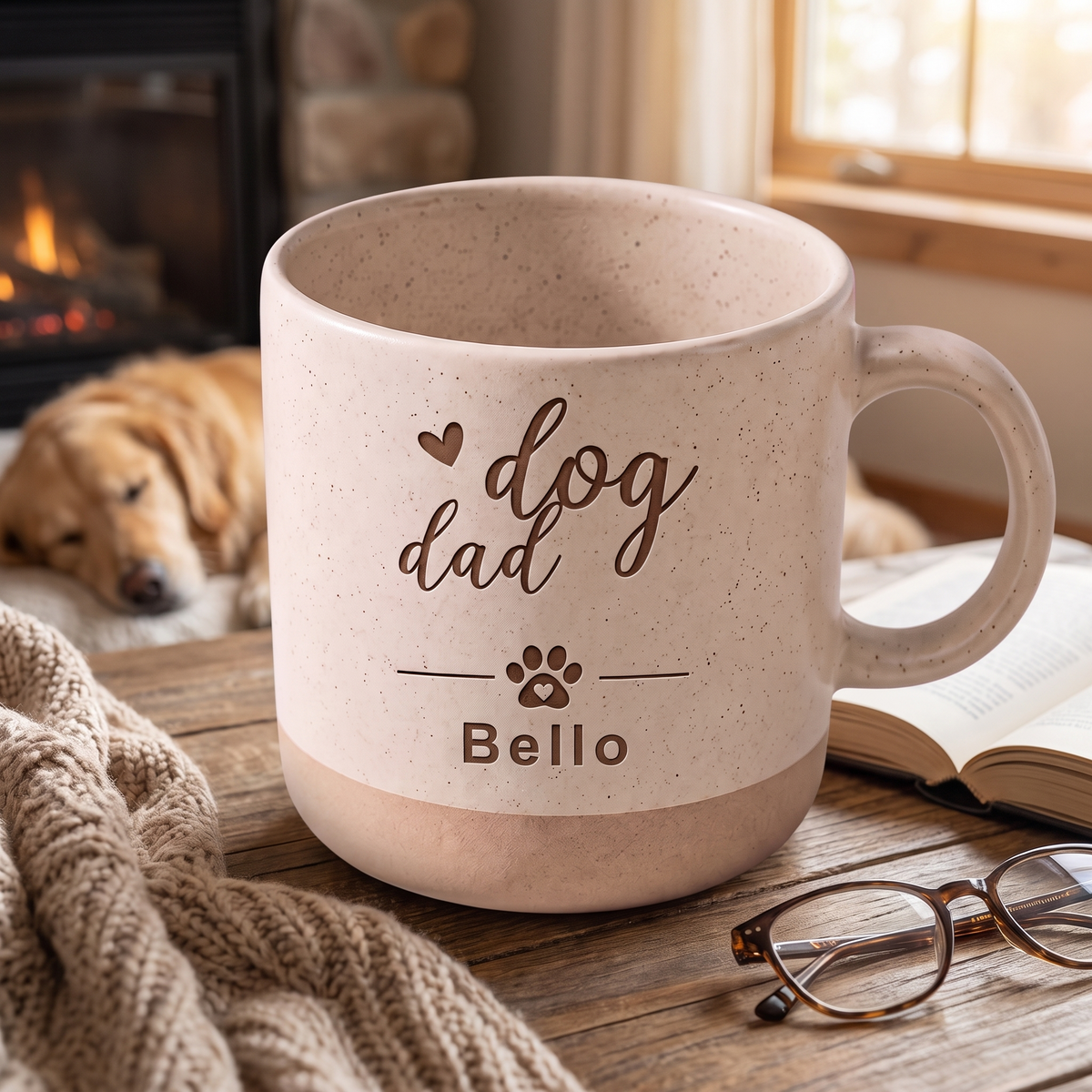 dog mom & dog dad Tasse  | Weiß & Grau I personalisiert