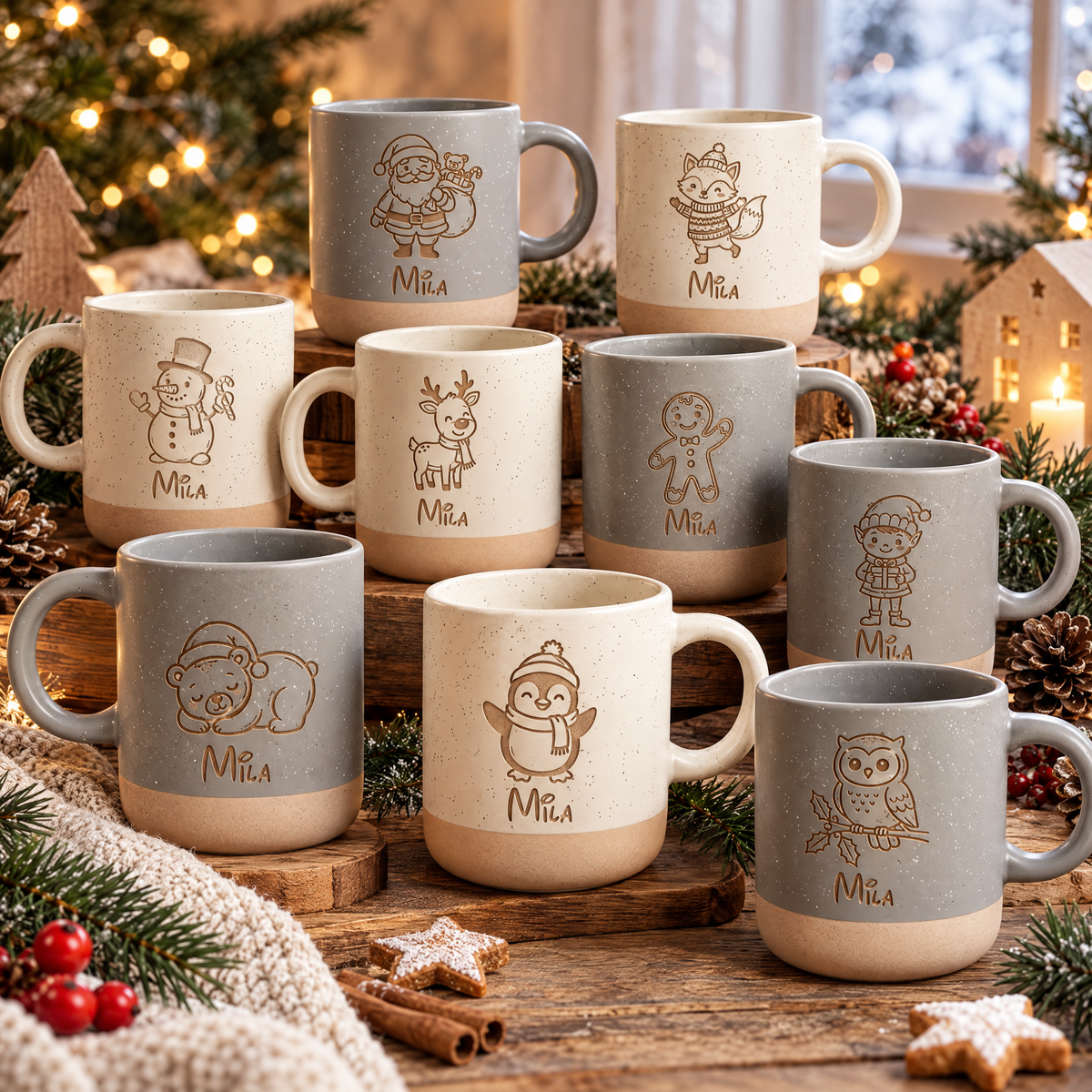 Süße Weihnachtsttassen