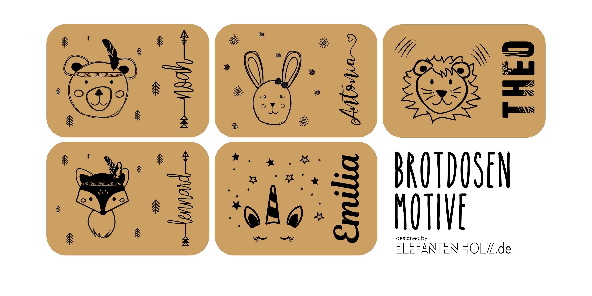 Brotdose mit Gummiband I personalisiert IBambus und Edelstahl