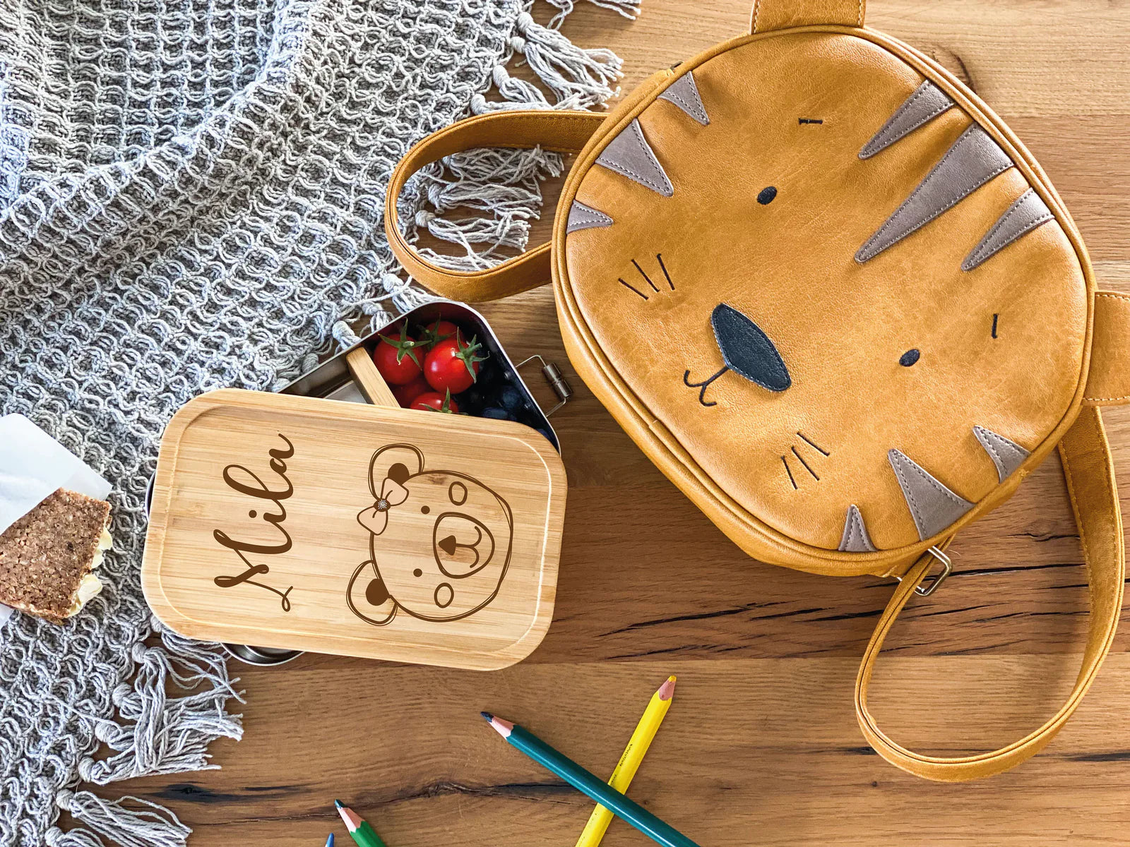 Brotdose Bär Mädchen Edelstahl I personalisiert