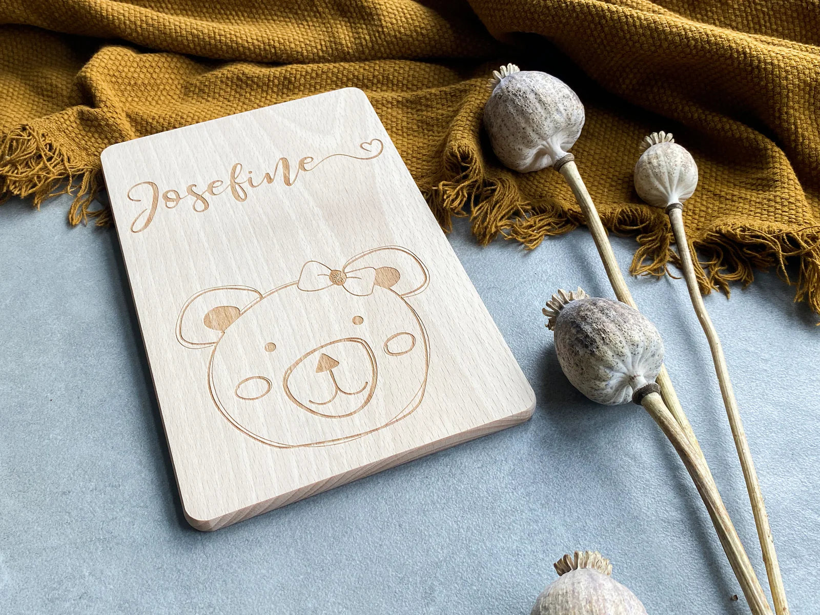 Frühstücksbrettchen Kinder Bär Mädchen I personalisierbar