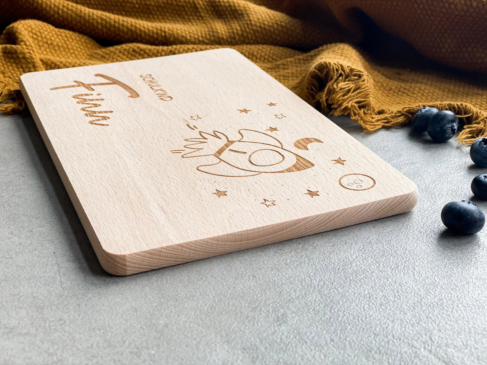 Frühstücksbrettchen Kinder Rakete I personalisierbar