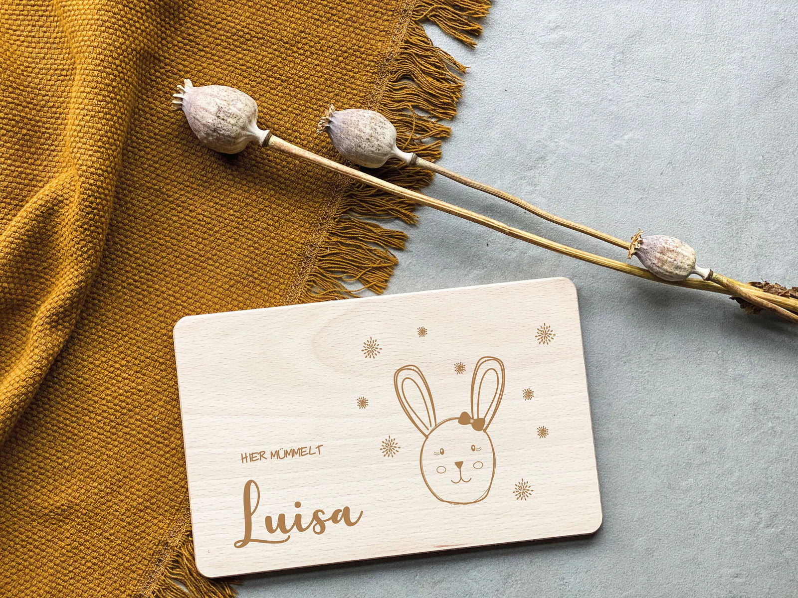 Frühstücksbrettchen Kinder Hase I personalisierbar