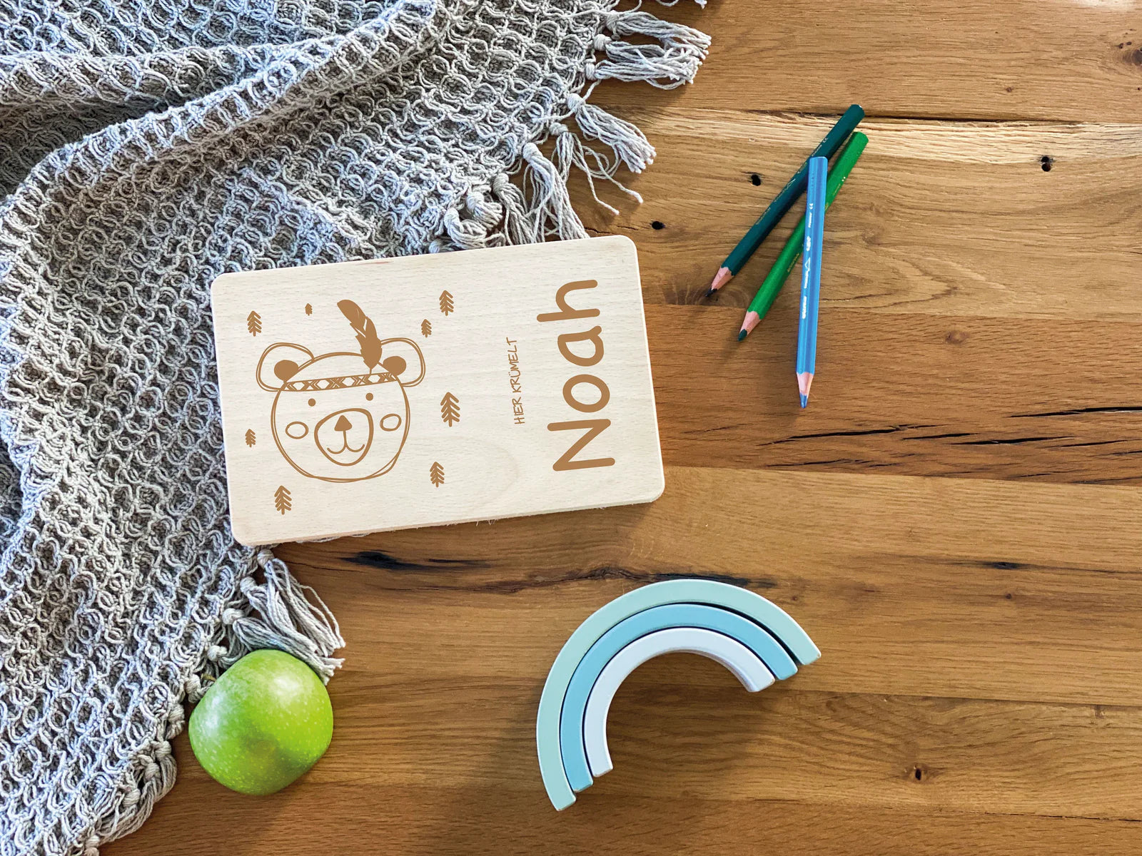 Frühstücksbrettchen Kinder Bär I personalisierbar