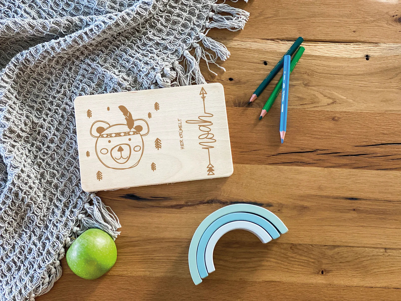 Frühstücksbrettchen Kinder Bär I personalisierbar