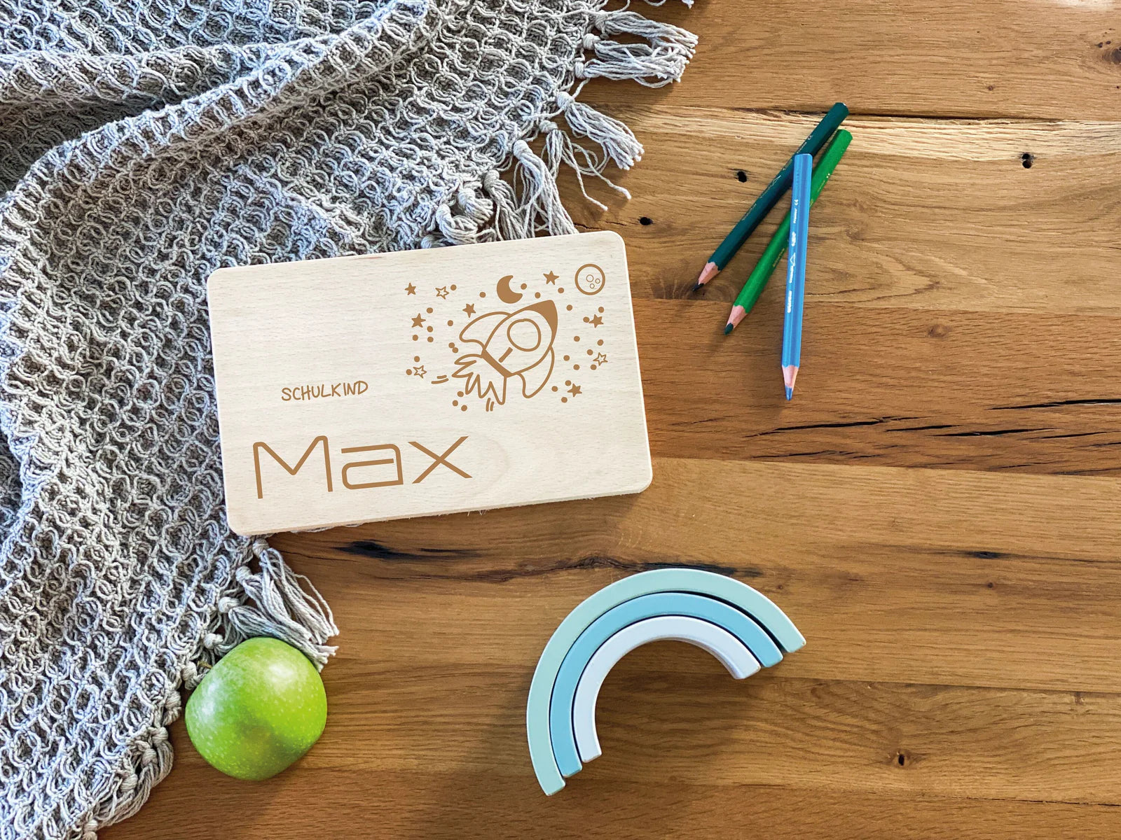 Frühstücksbrettchen Kinder Rakete I personalisierbar