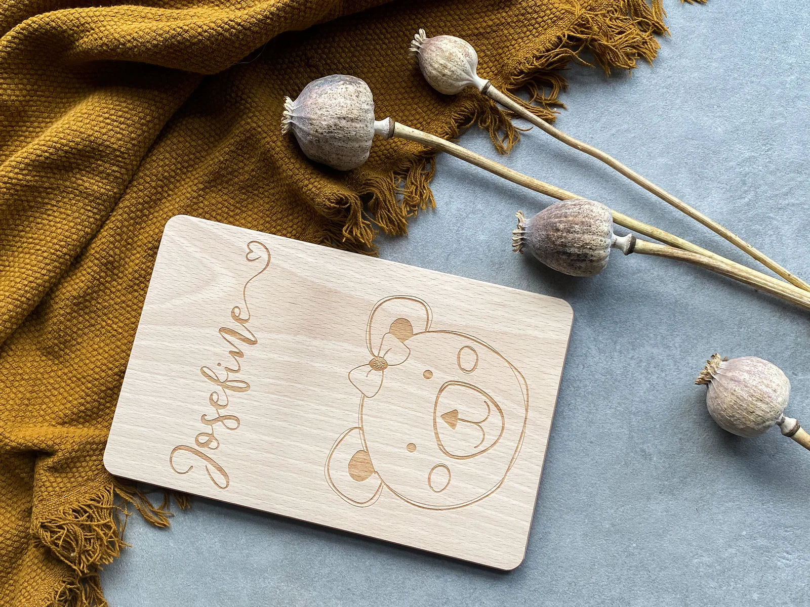 Frühstücksbrettchen Kinder Bär Mädchen I personalisierbar