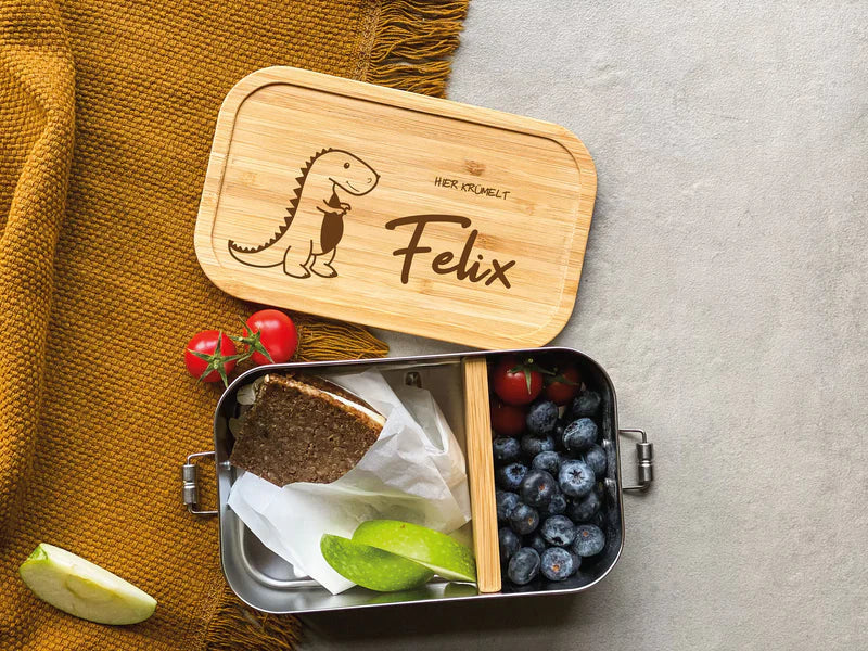 Brotdose Dino Edelstahl I personalisiert