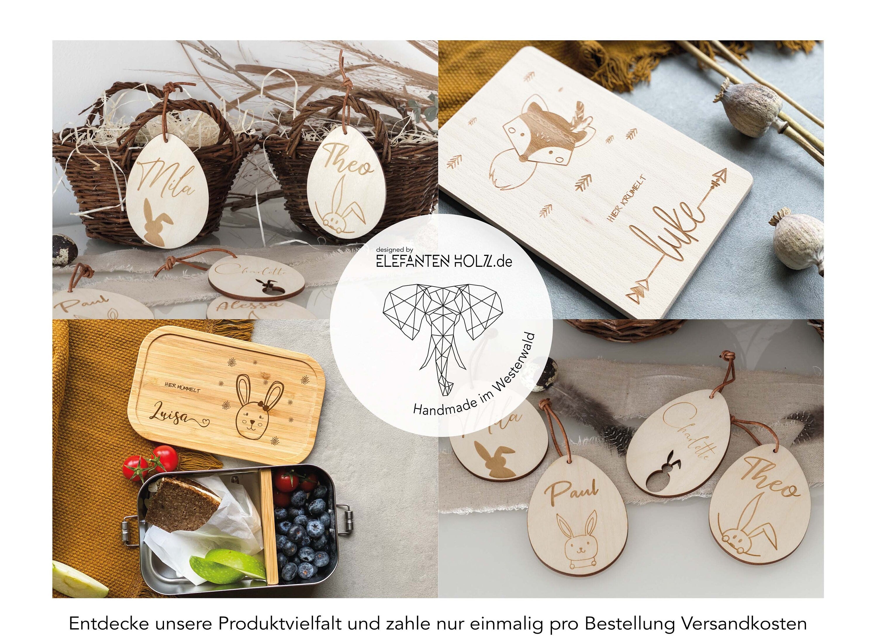 ELEFANTENHOLZ Brotdose Rakete Kinder personlisiert