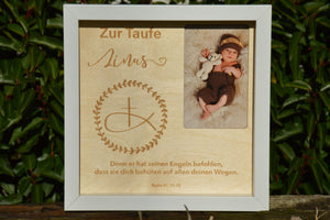 Bilderrahmen I Geldgeschenk - "Taufe mit Taufspruch"
