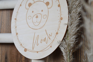 Holzschild Kindermotive Fuchs Bär Hase