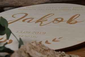 Meilensteinkarte Geburtsdaten - Florales Vintage Design