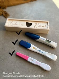 Schwangerschaftstest ÜberraschungsboxSchwangerschaft verkünden - Schwangerschaftstest Überraschungsbox - Du Wirst Papa - Wunschmaterial Duftblüten, Zirbenspäne uvm.
