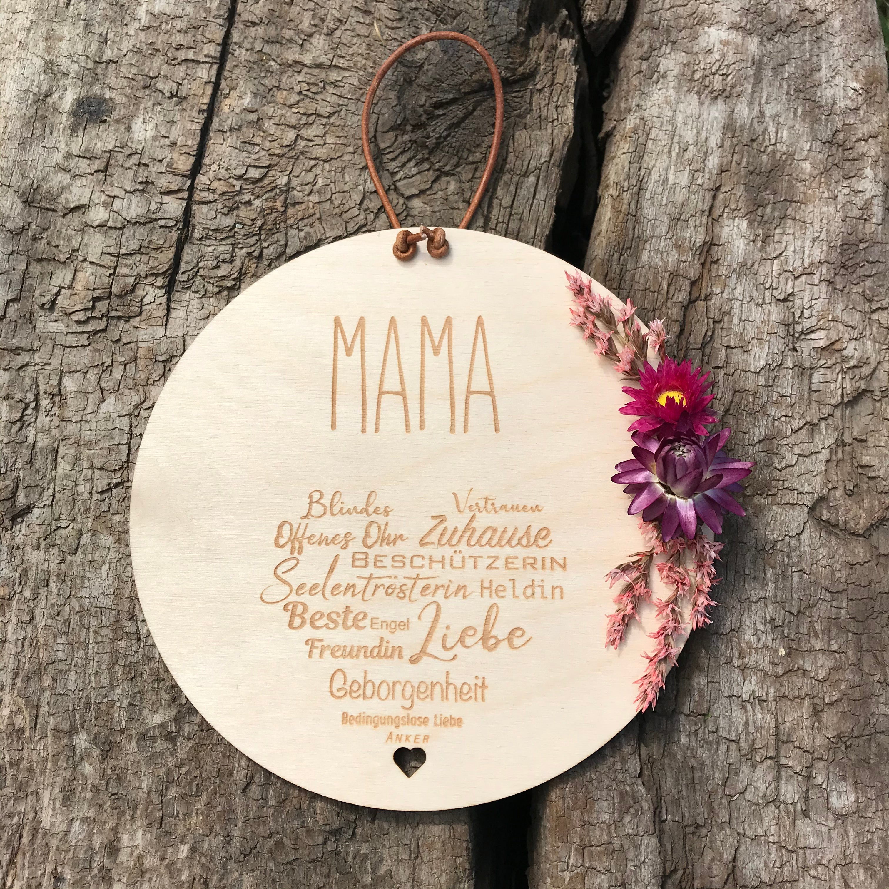 Naturholzschild Definition: "MAMA", "PAPA", "OMA", "OPA"
