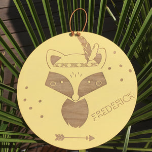 Holzschild Kindermotive Fuchs Bär Hase