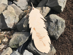 Holzfeder mit Name